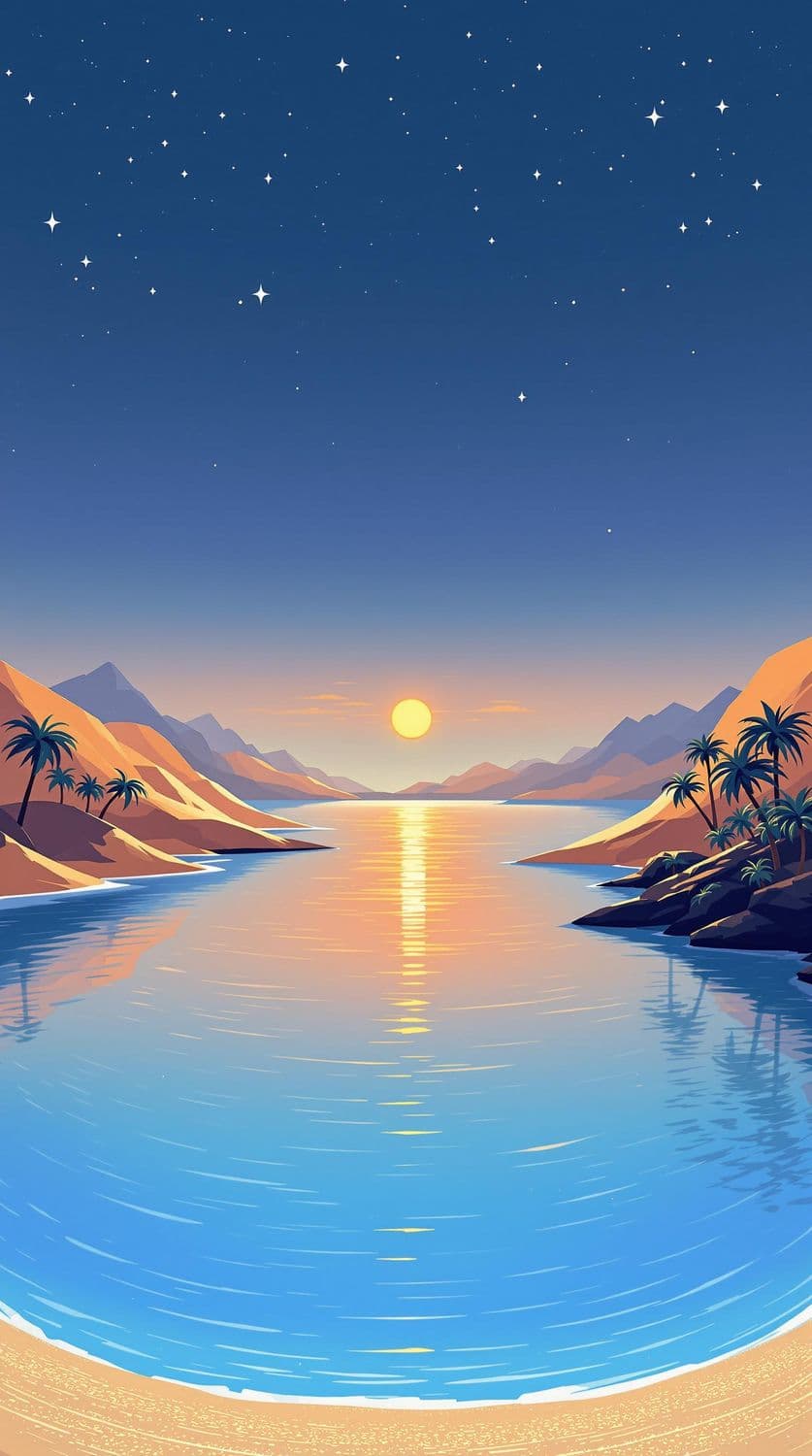 Desert Oasis at Dusk