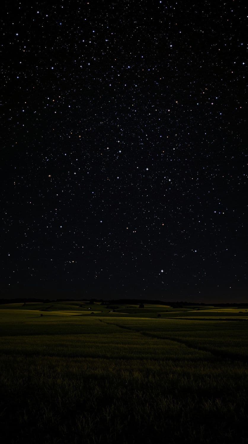 Countryside Under a Starry Night