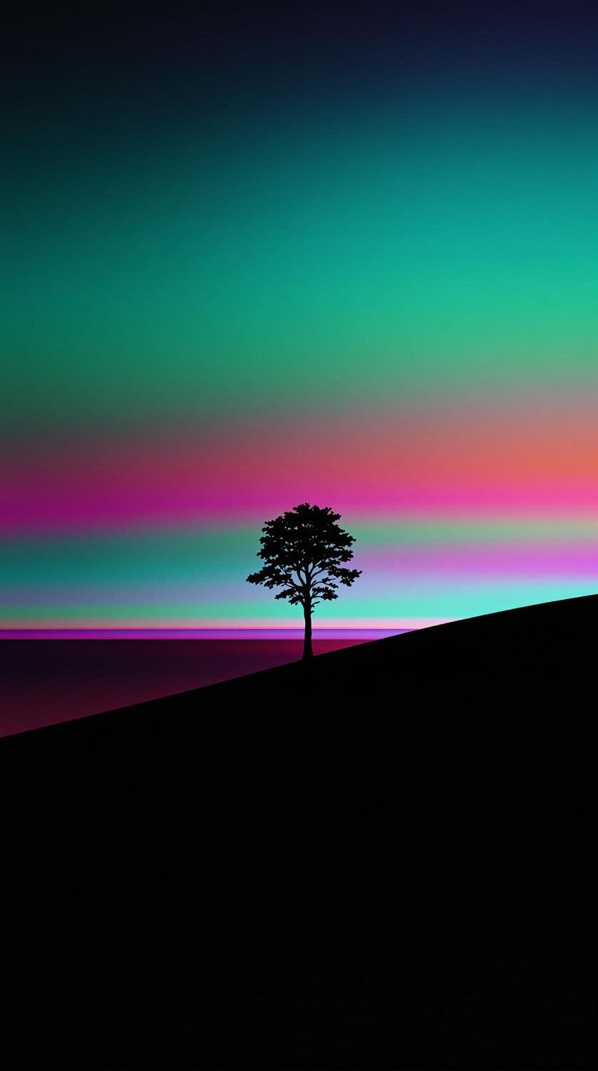 Solitary Tree at Gradient's Edge