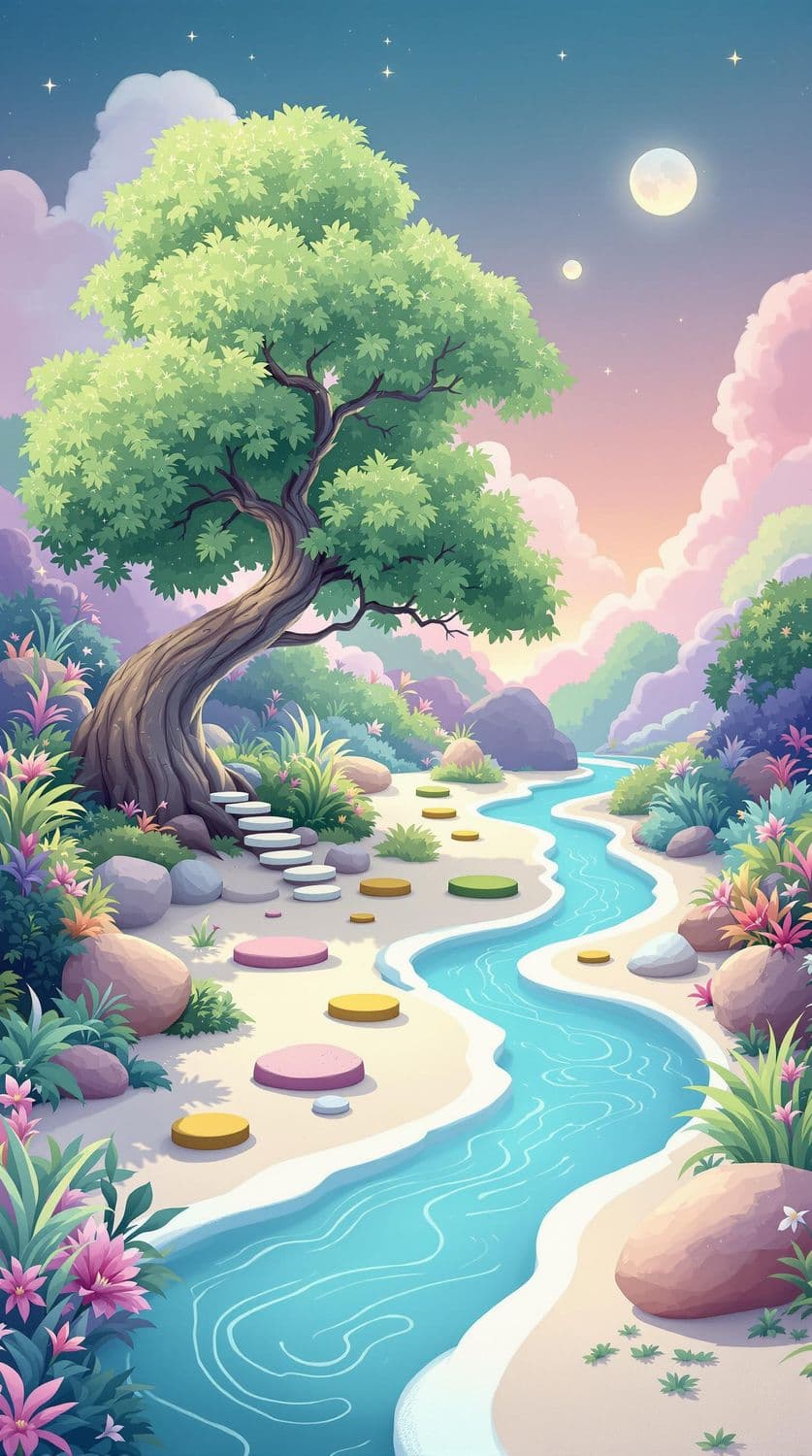Dreamlike Garden Pond