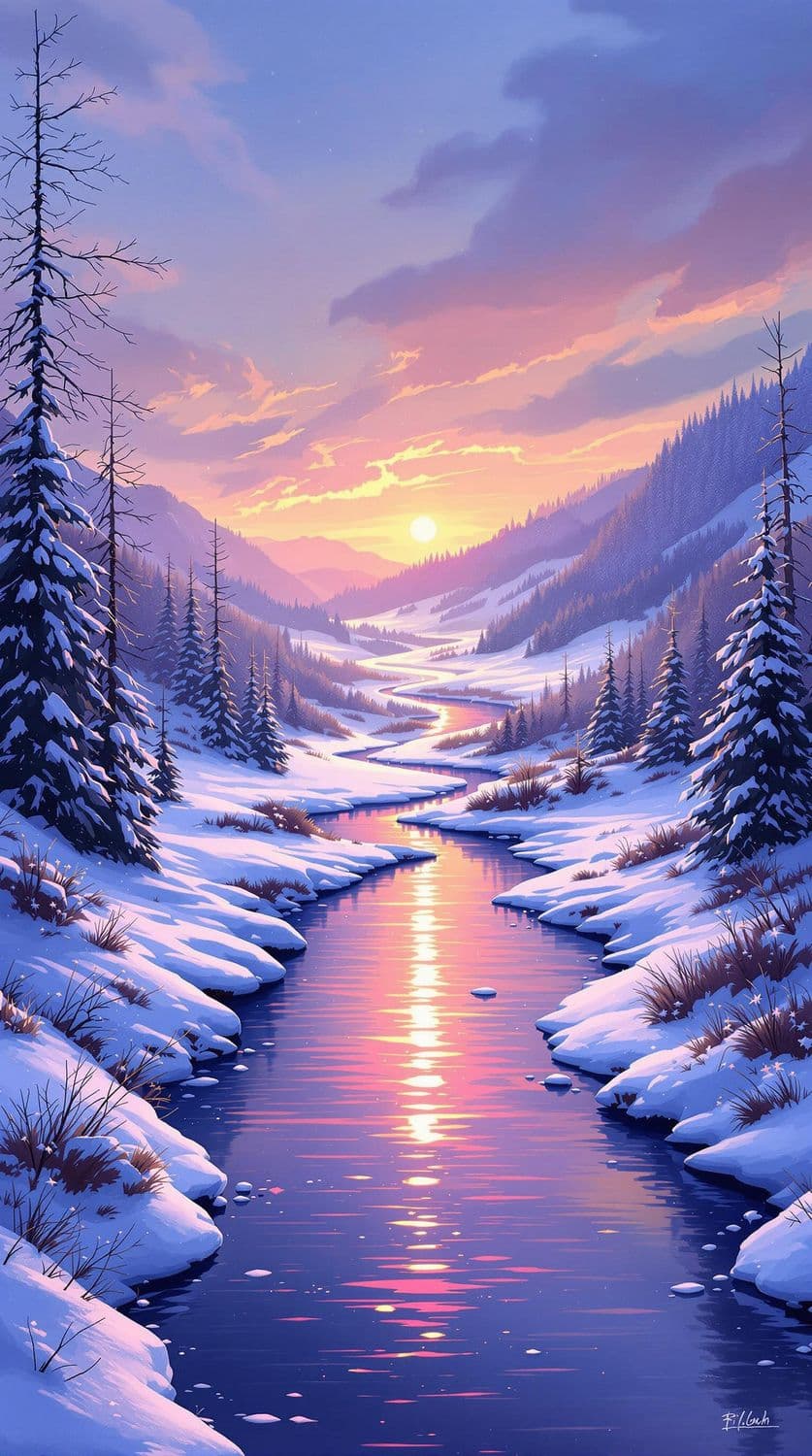 Winter Sunset Serenity