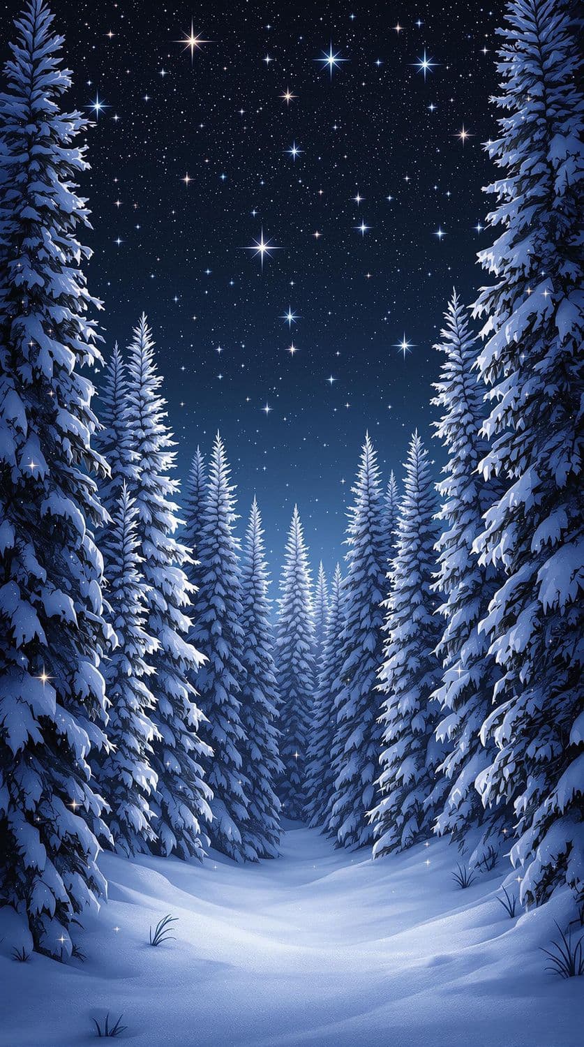 Starlit Winter Forest