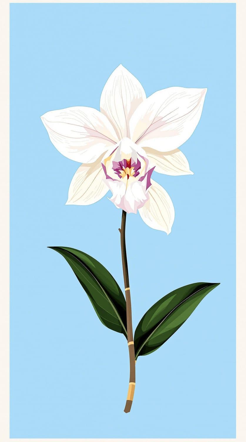 Exotic Orchid on Peach