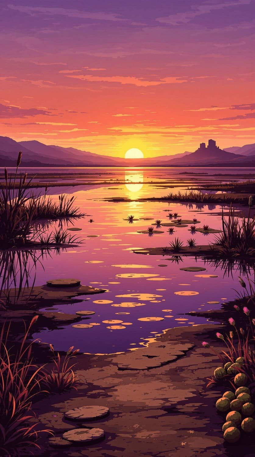 Sunrise Over the Tranquil Lake