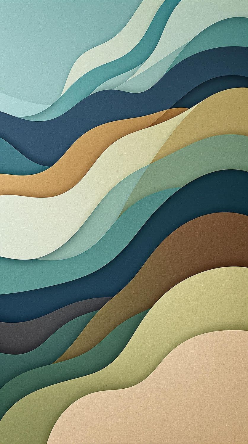 Earthy Brown and Green Waves