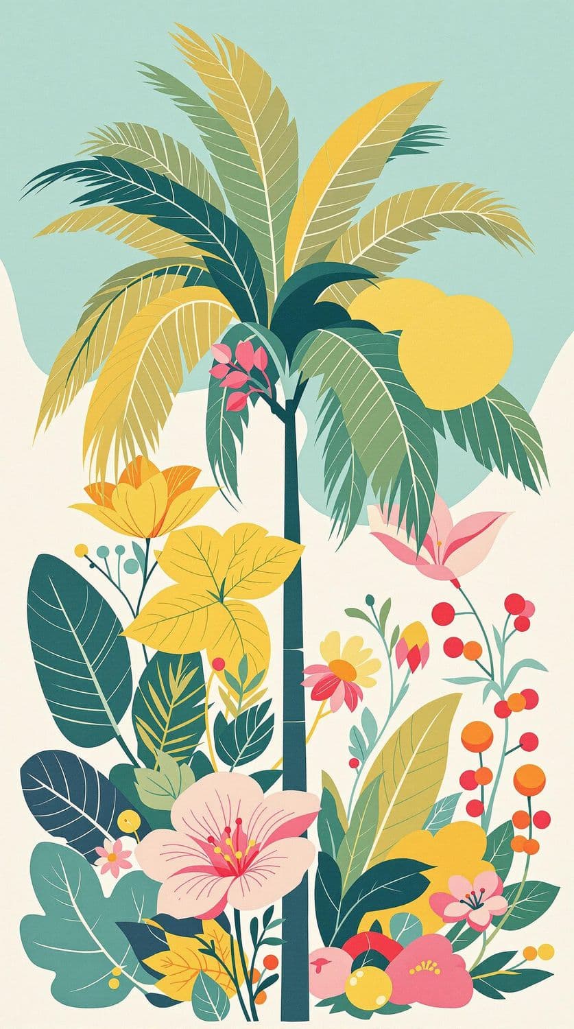 Tropical Oasis in Vibrant Hues