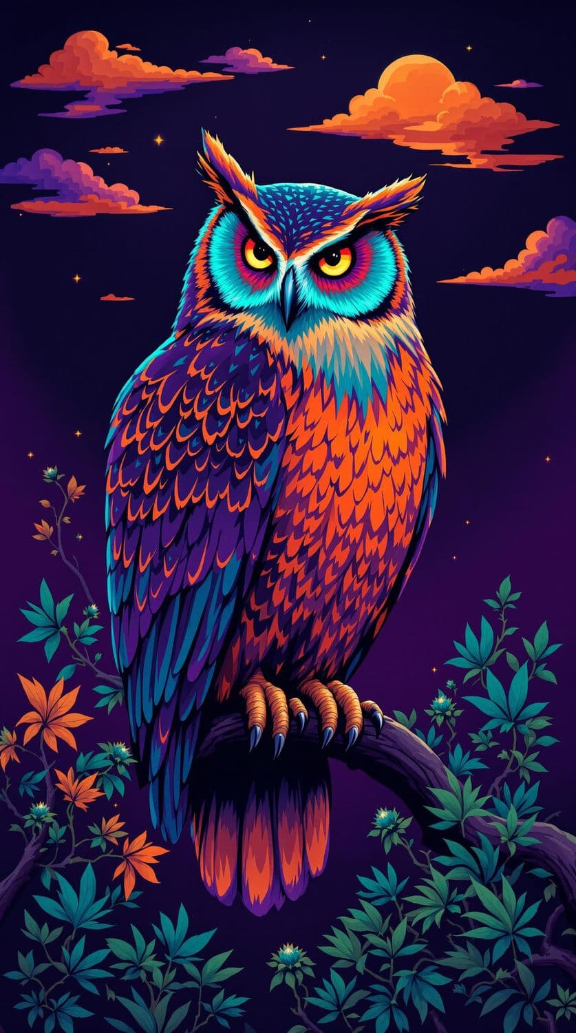 Mystical Nocturnal Owl