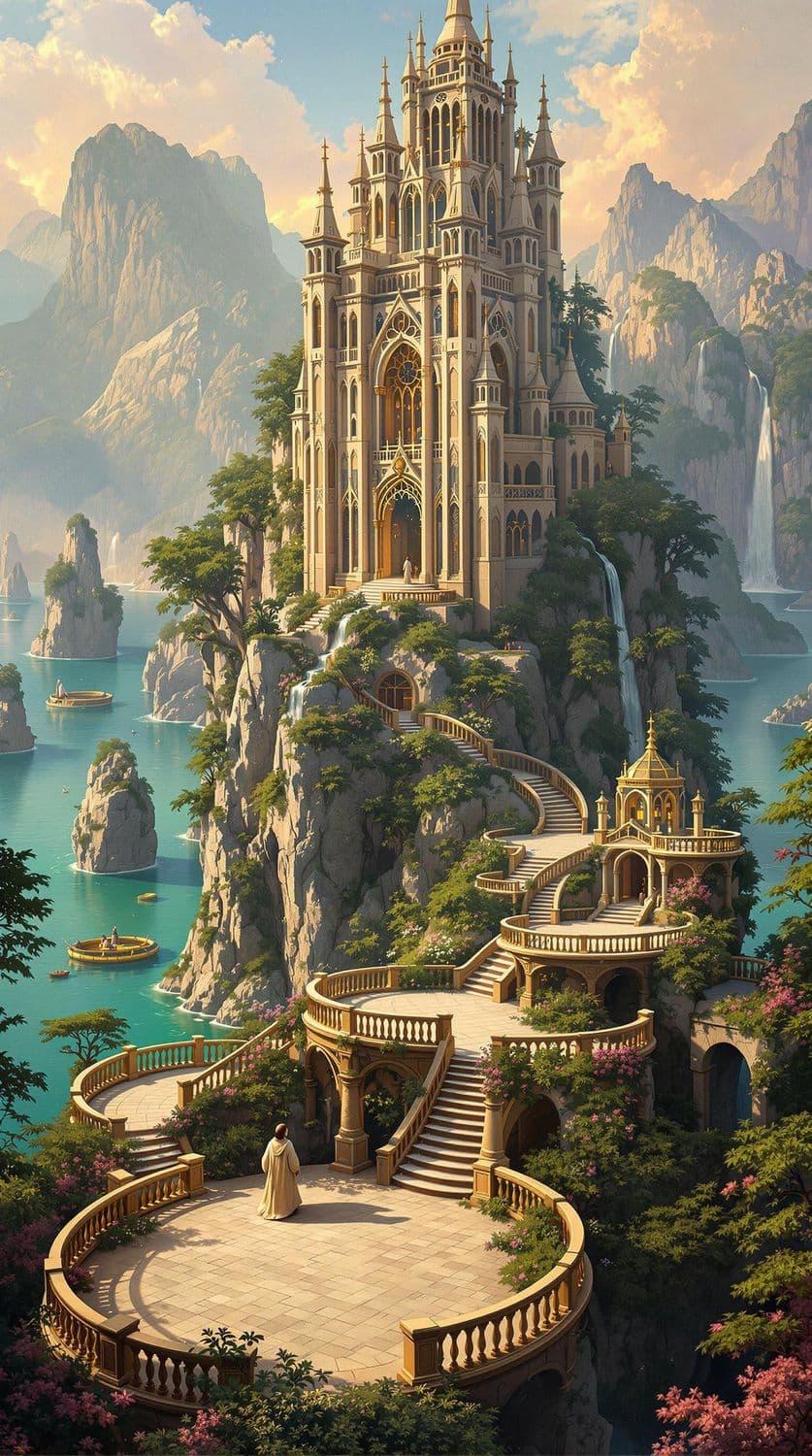 Enchanted Cliffside Temple