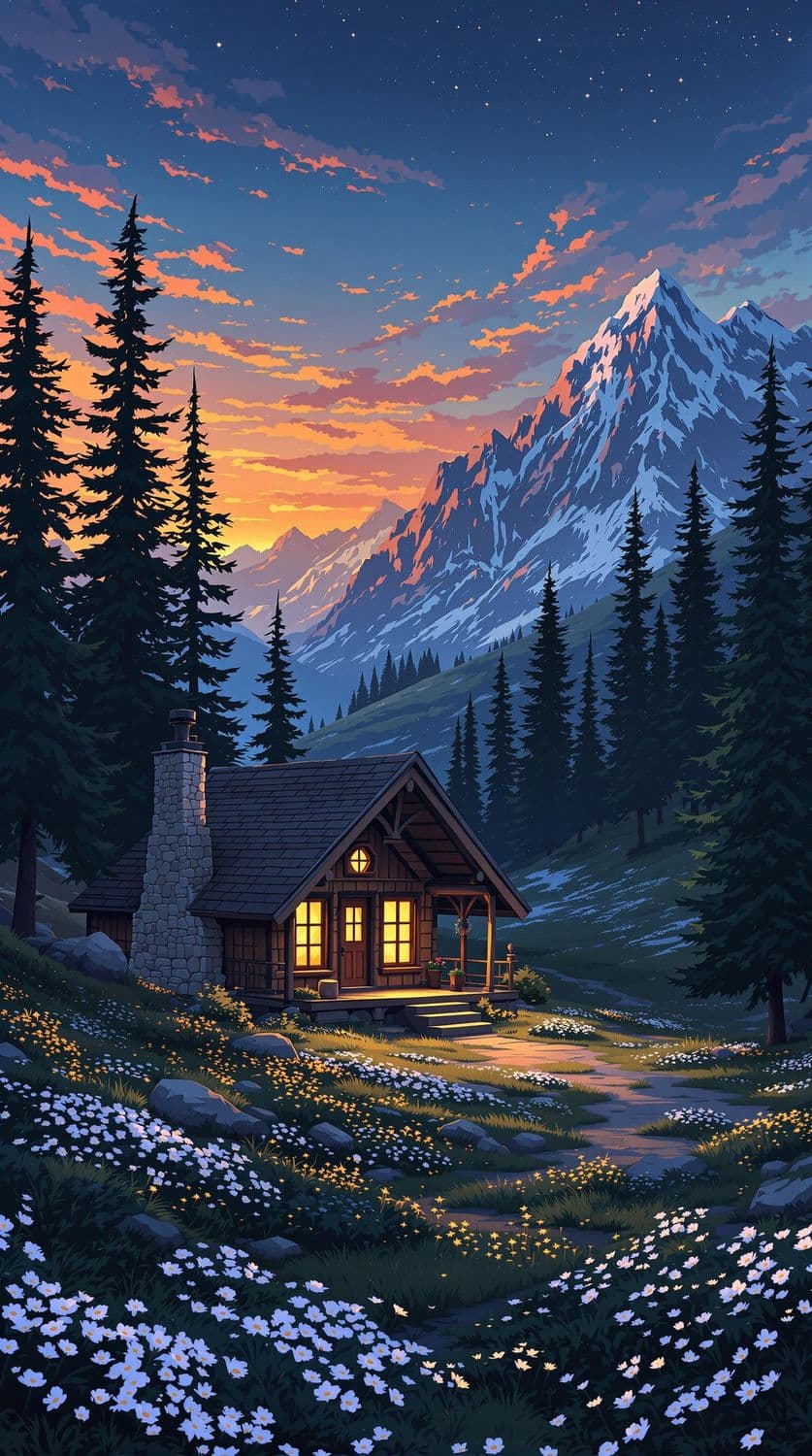 Dusk at the Mountain Retreat