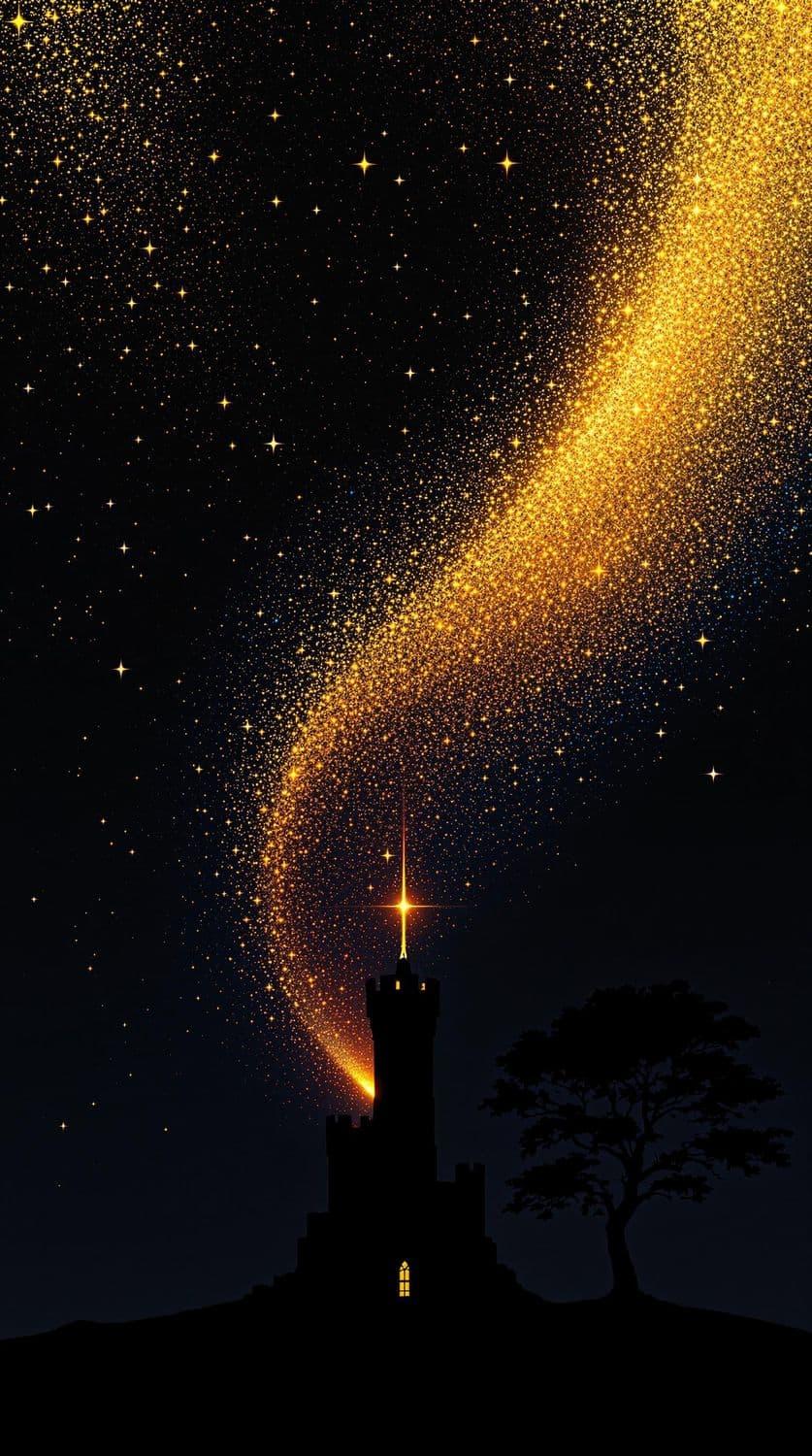 Castle and Meteor Shower