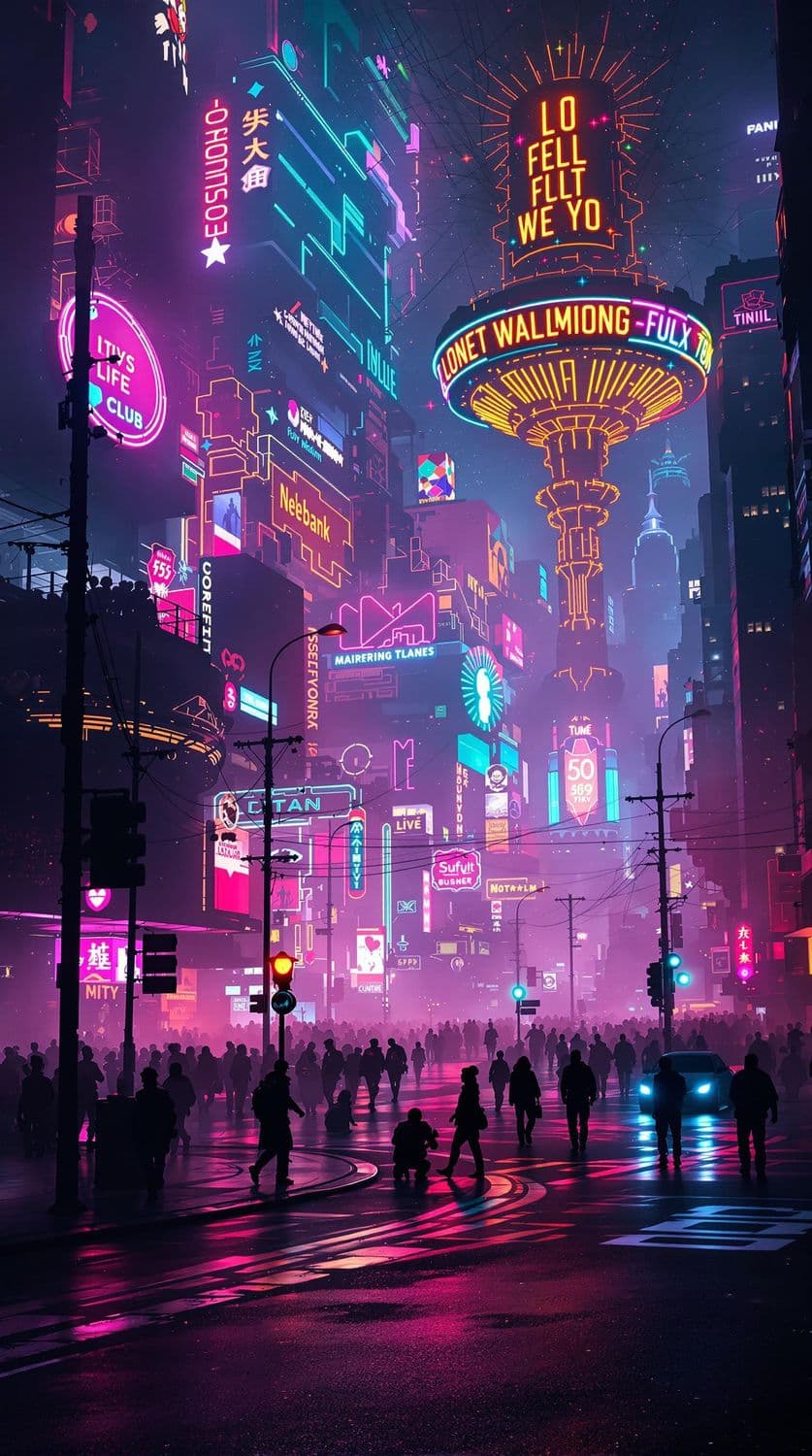 Neon Dreamscape Metropolis