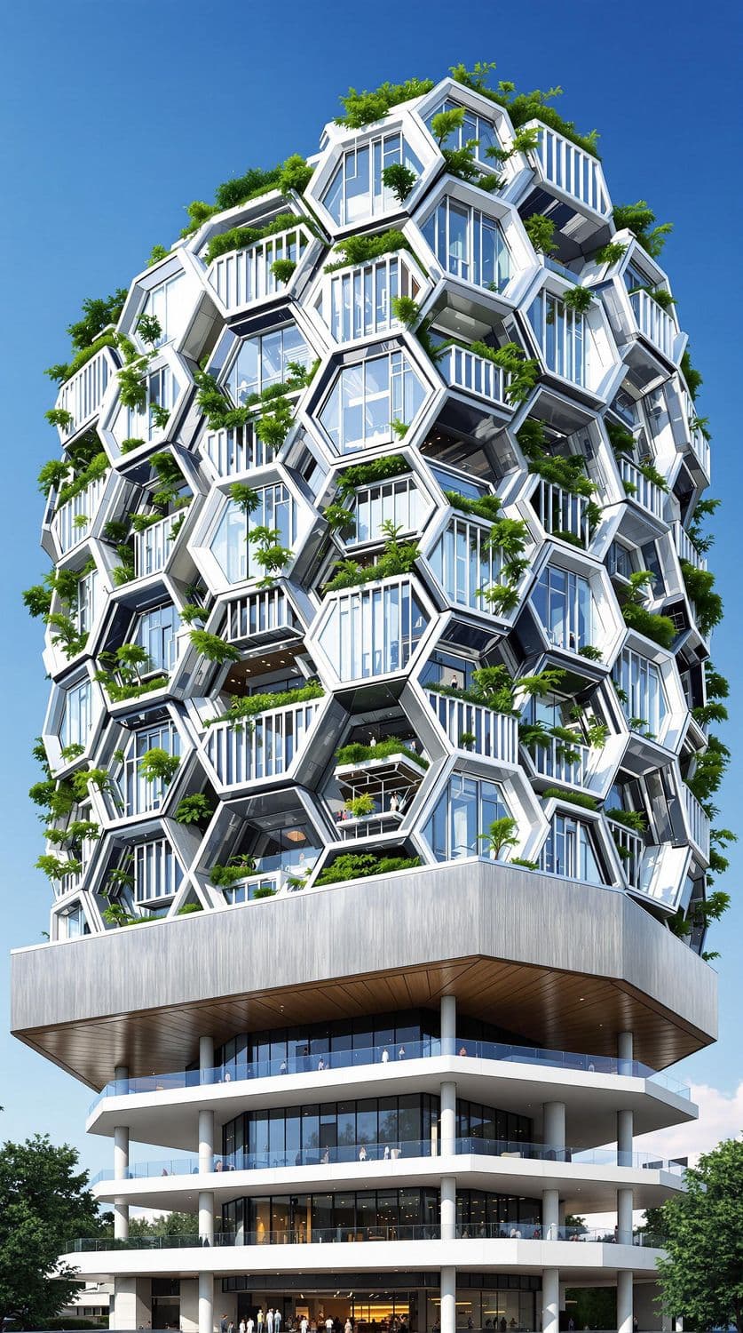 Futuristic Hexagonal Urban Complex
