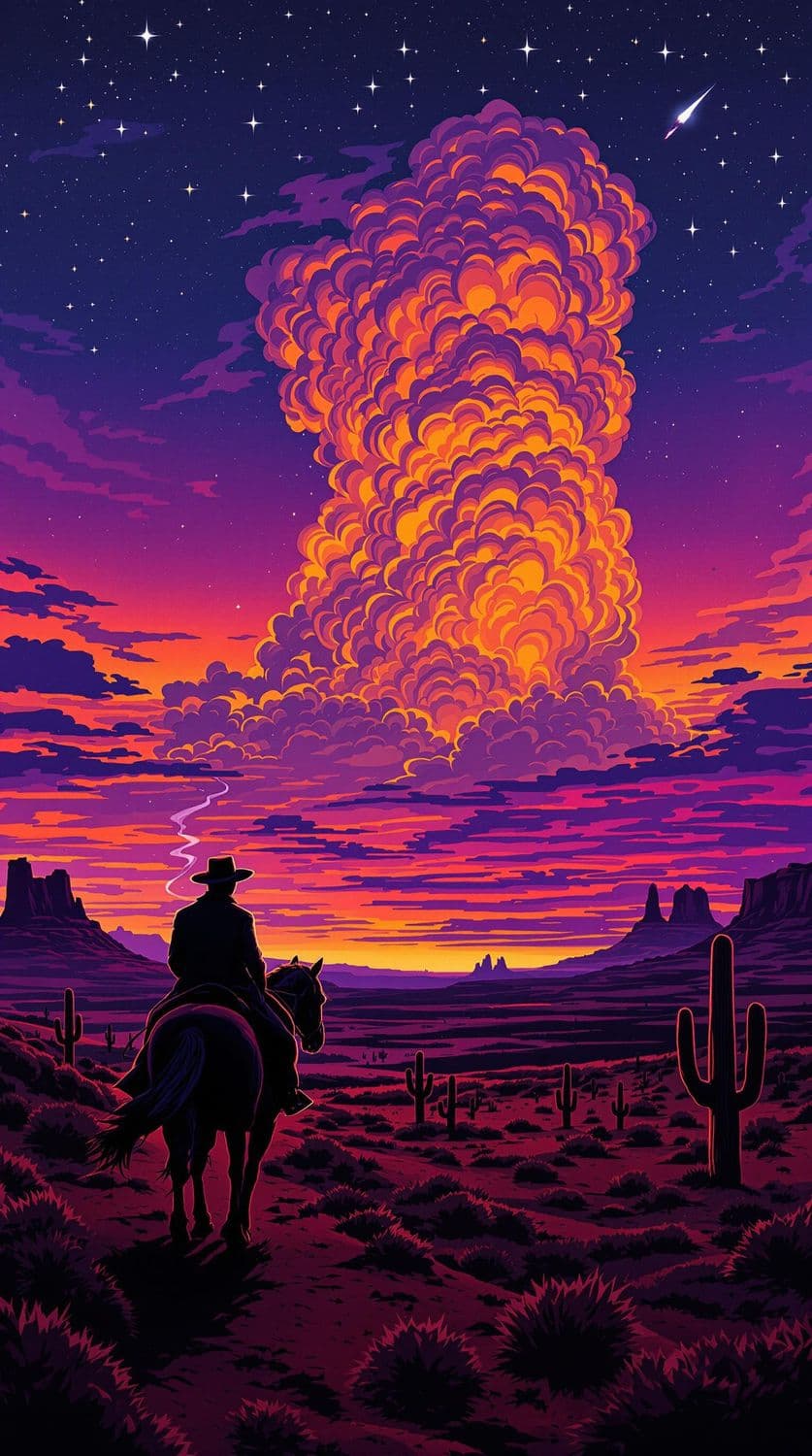 Lone Rider at Twilight