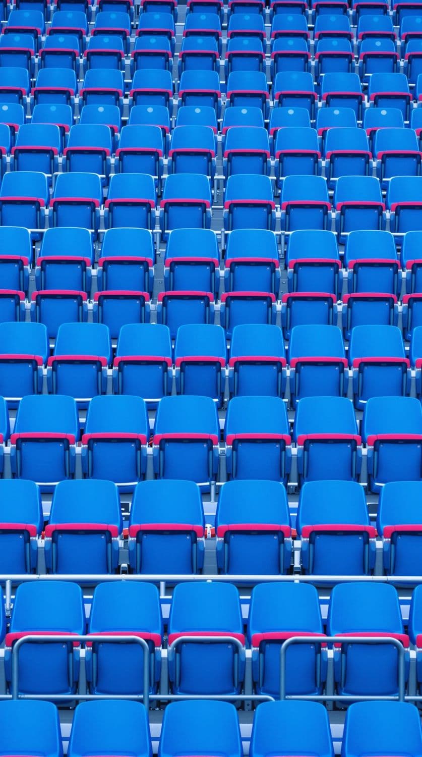 Vibrant Blue Stadium Seats