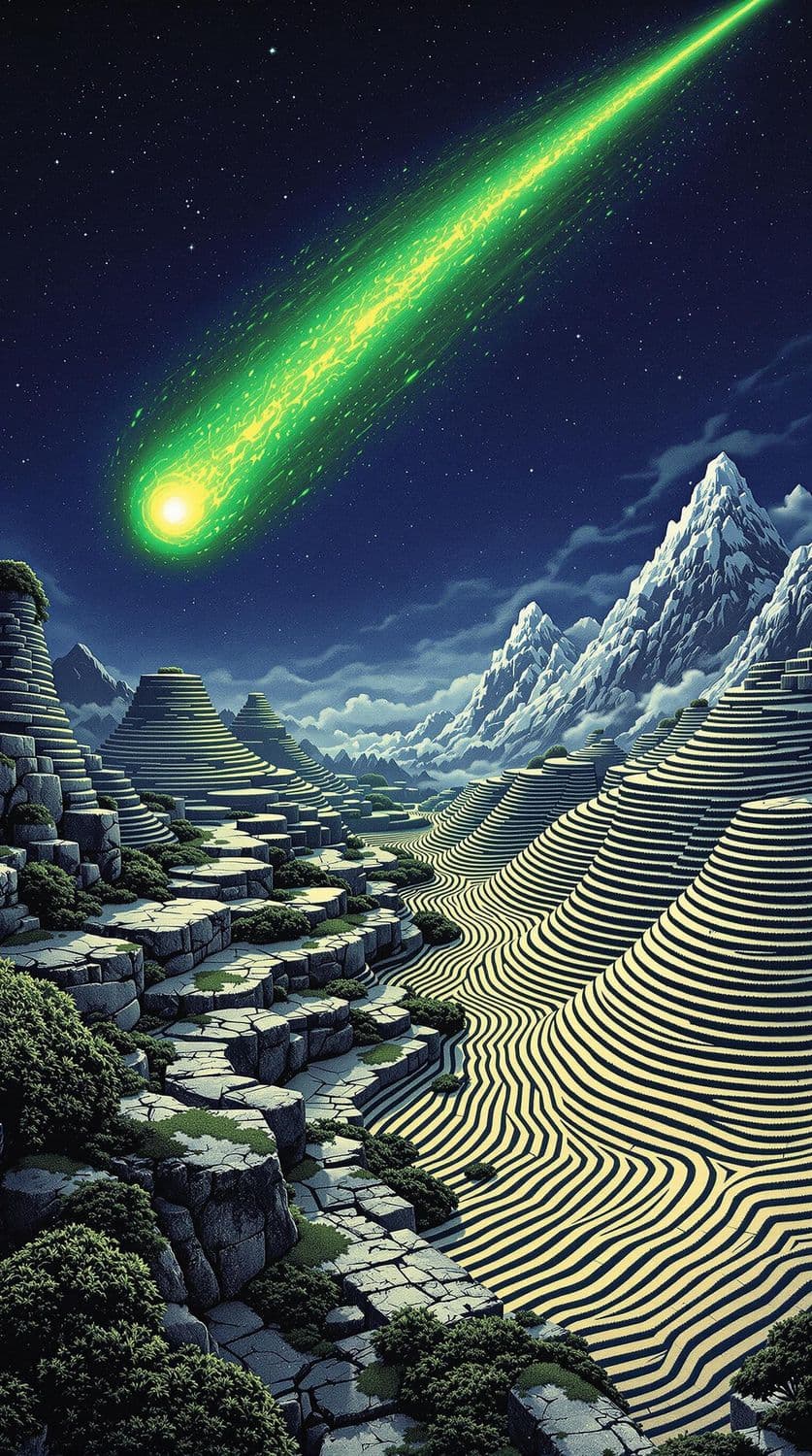 Comet Over Ancient Labyrinth