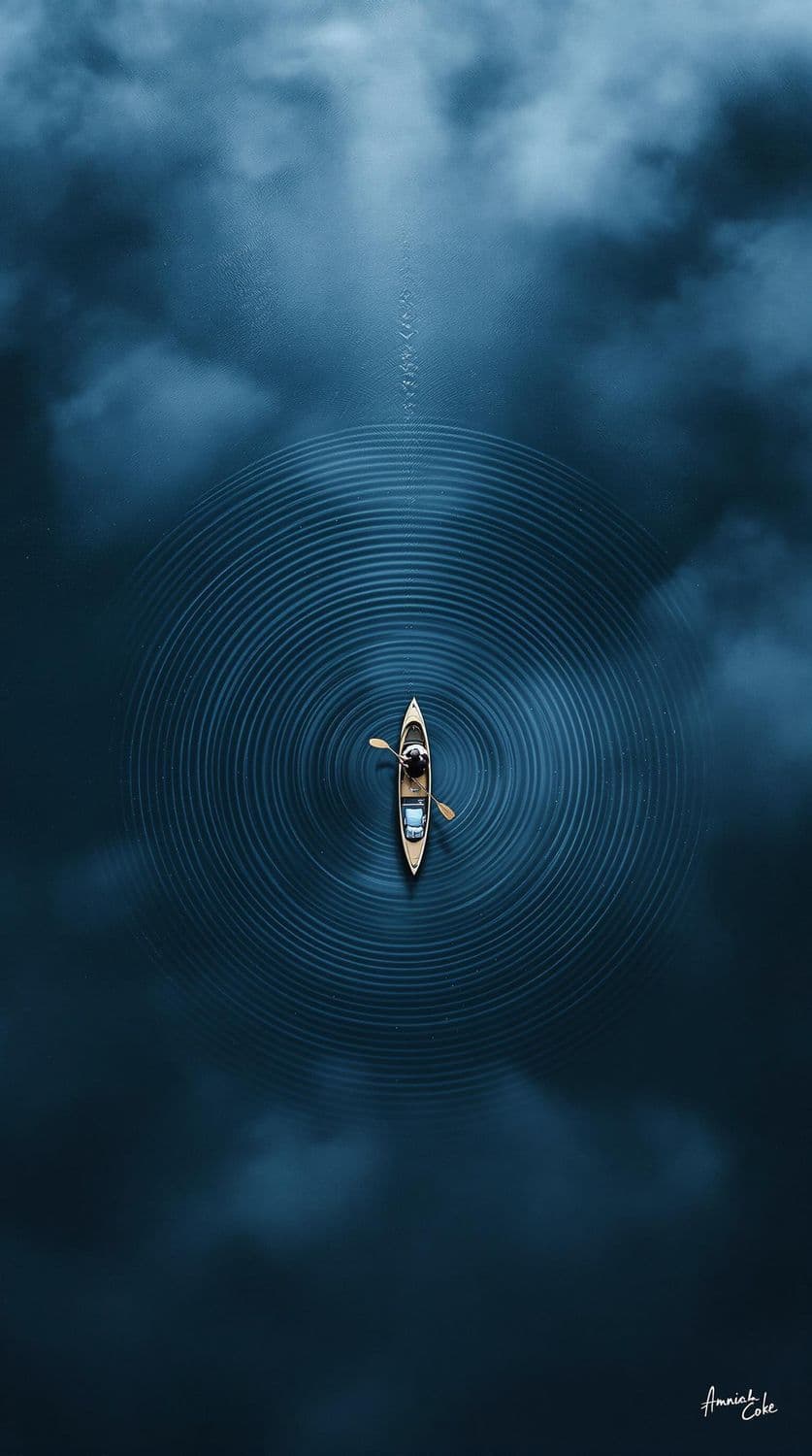 Canoe on a Misty River