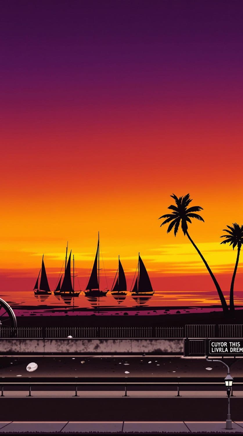 Sailboats at Sunset