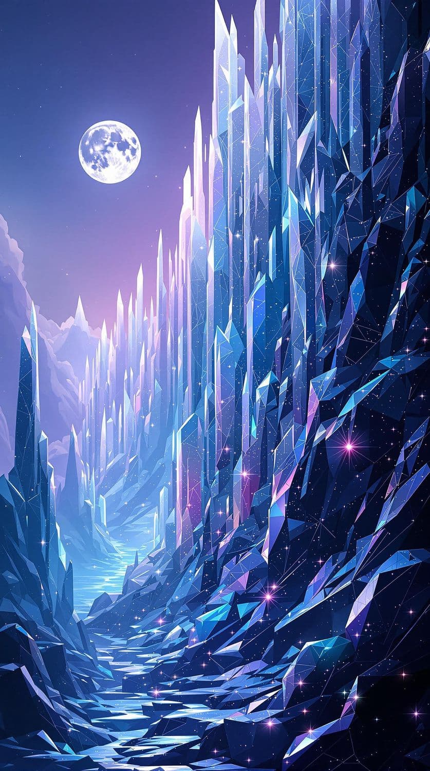 Moonlit Crystalline Cityscape