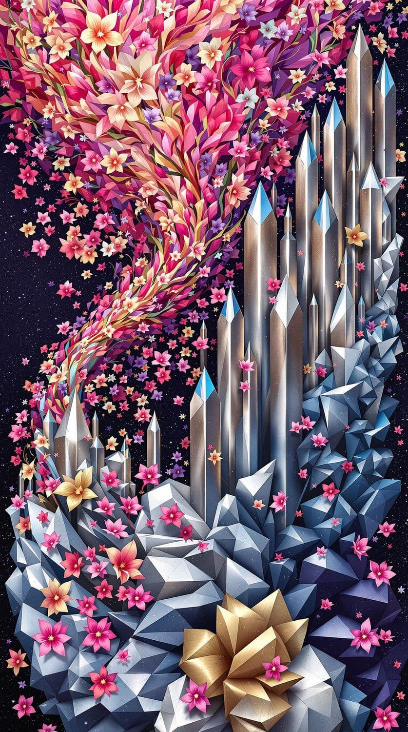 Spring Blossoms and Metallic Geometrics