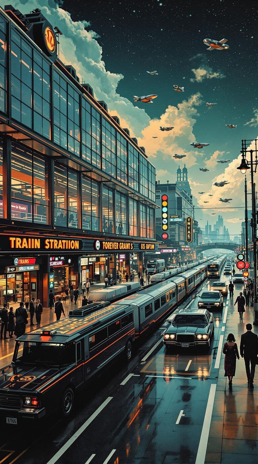 Retro-Futuristic Train Station