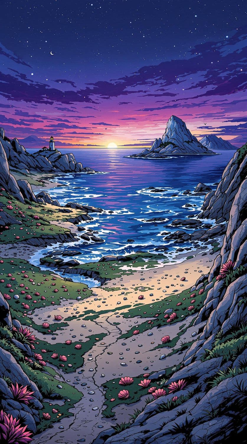 Twilight at the Lighthouse Shore