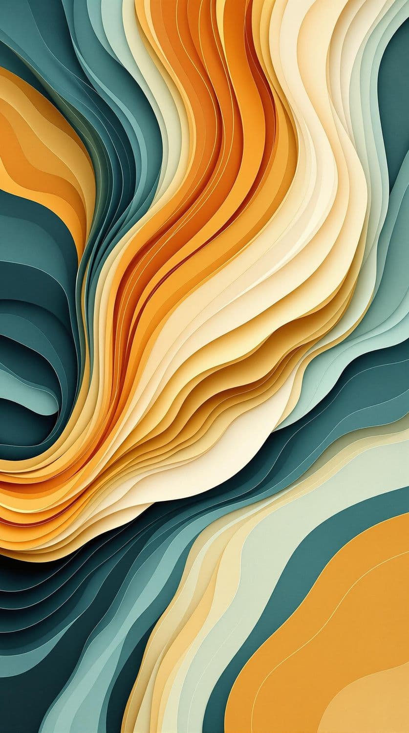 Swirling Amber and Turquoise Harmony