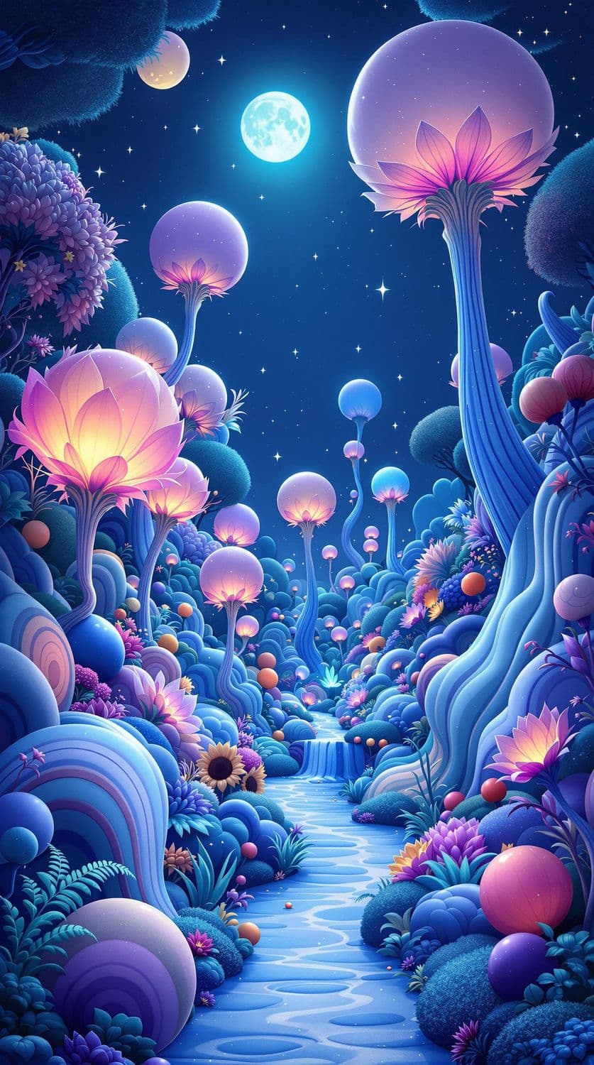 Moonlit Balloon Garden