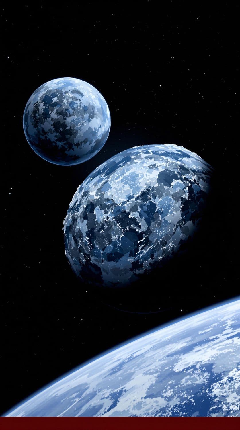 Frozen Dwarf Planet and Orbiting Moon