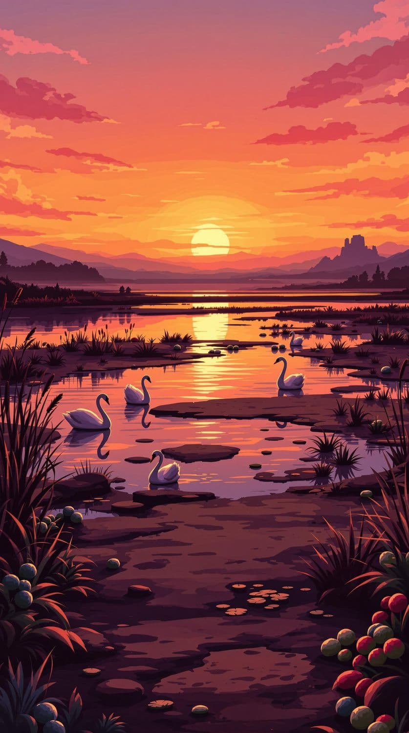 Swan Lake Sunset