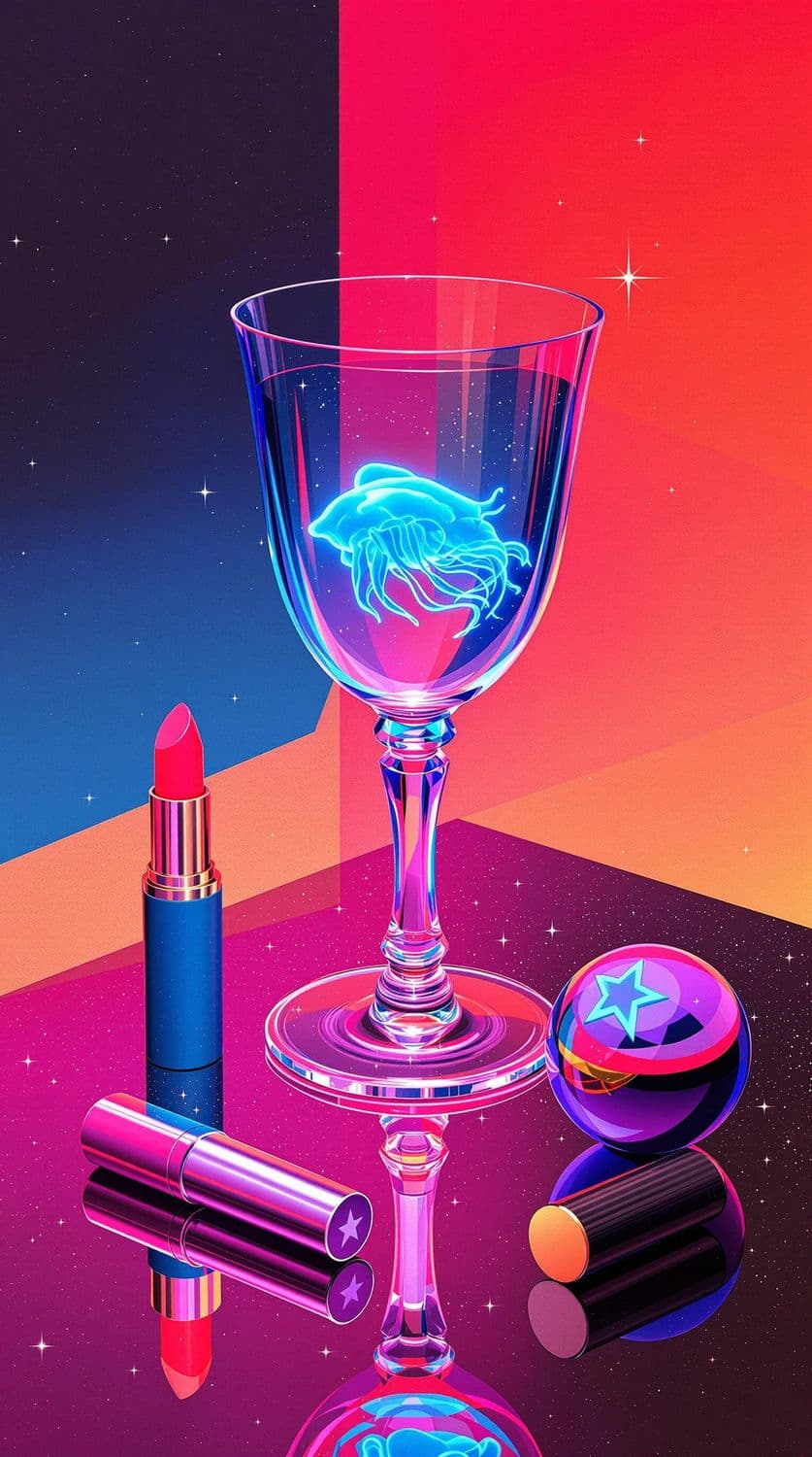 Glowing Jellyfish in Translucent Vase