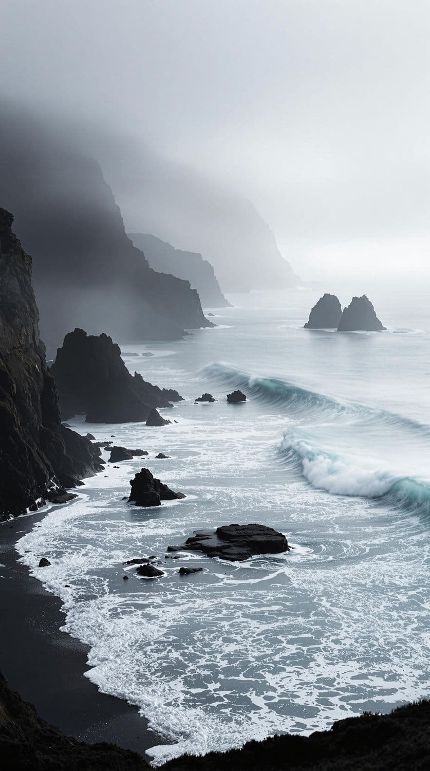 Misty Morning Cliffs
