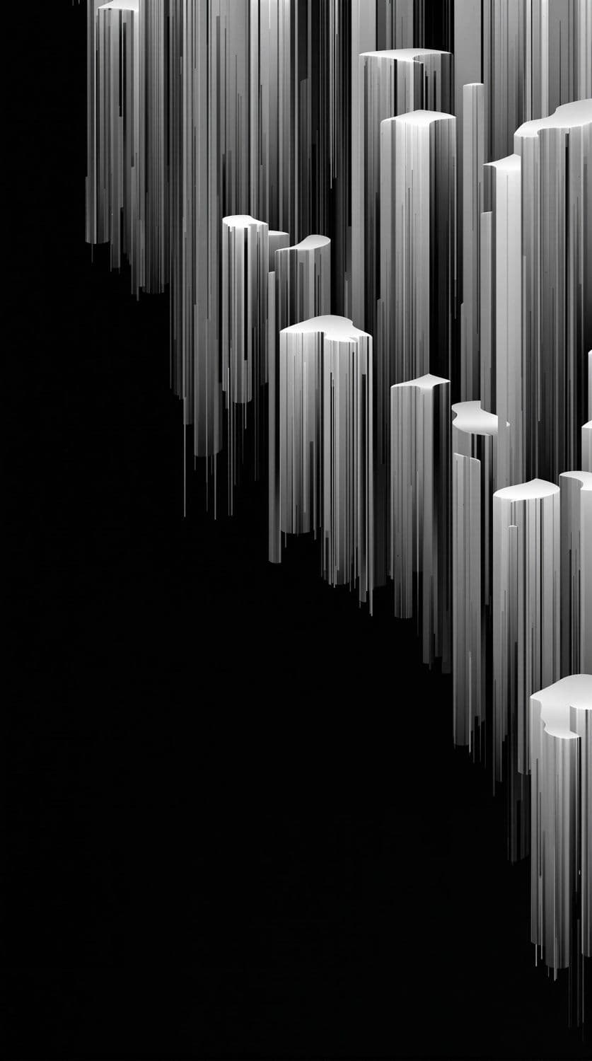 Grayscale Waterfall Cascades