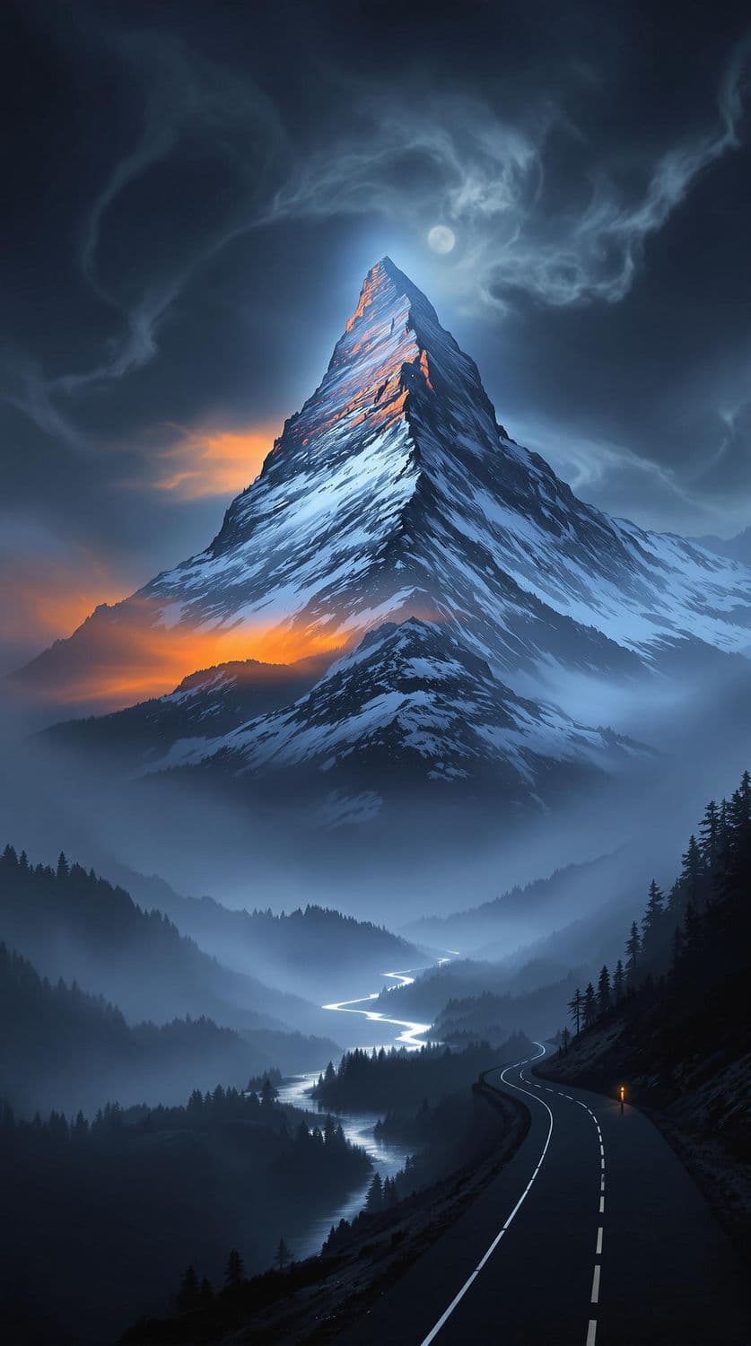 Moonlit Mountain Majesty