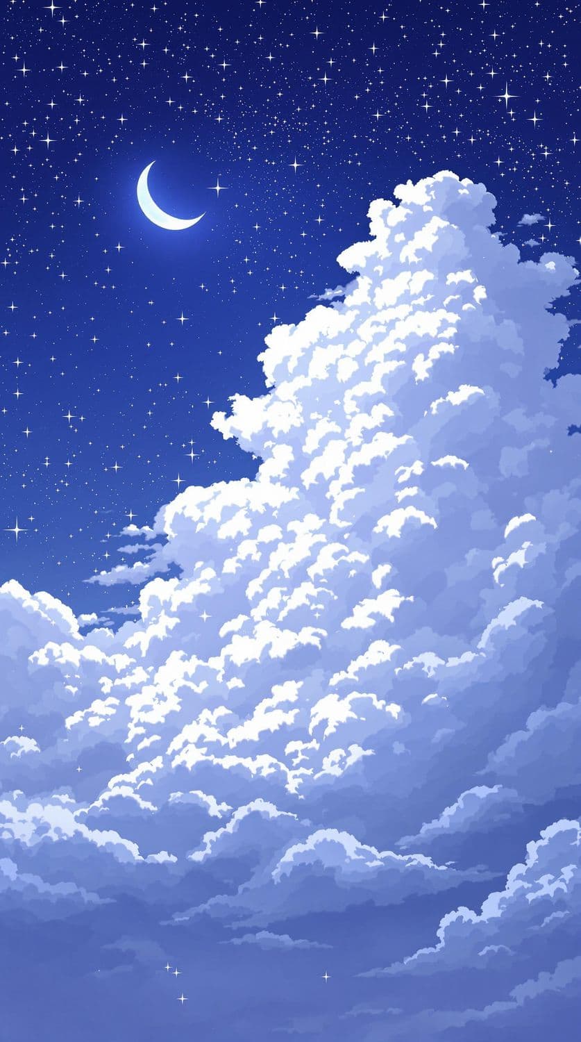 Crescent Moonlit Night