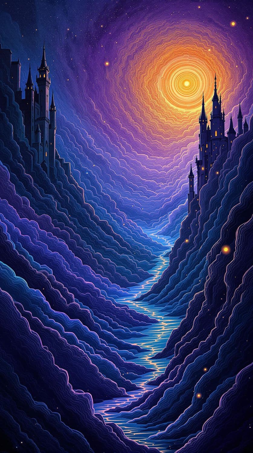 Mystical Fortress at Dawn