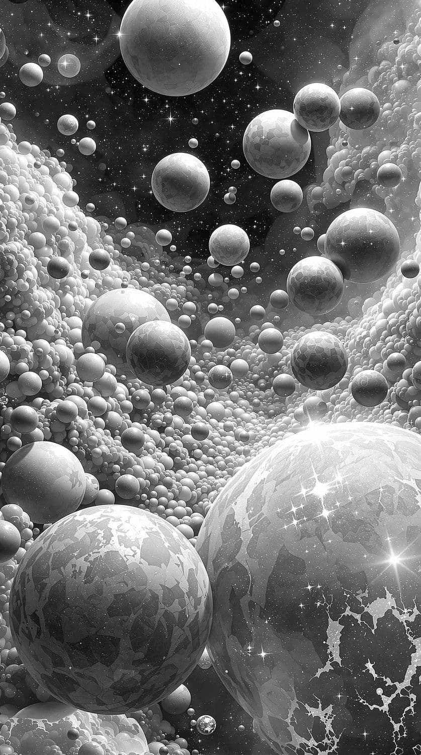 Grayscale Cosmic Symphony