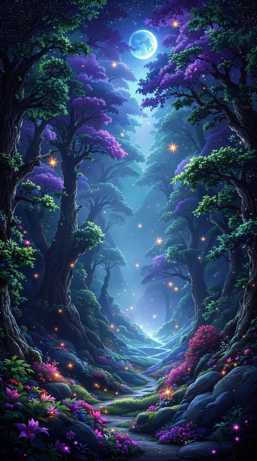 Enchanted Forest at Night