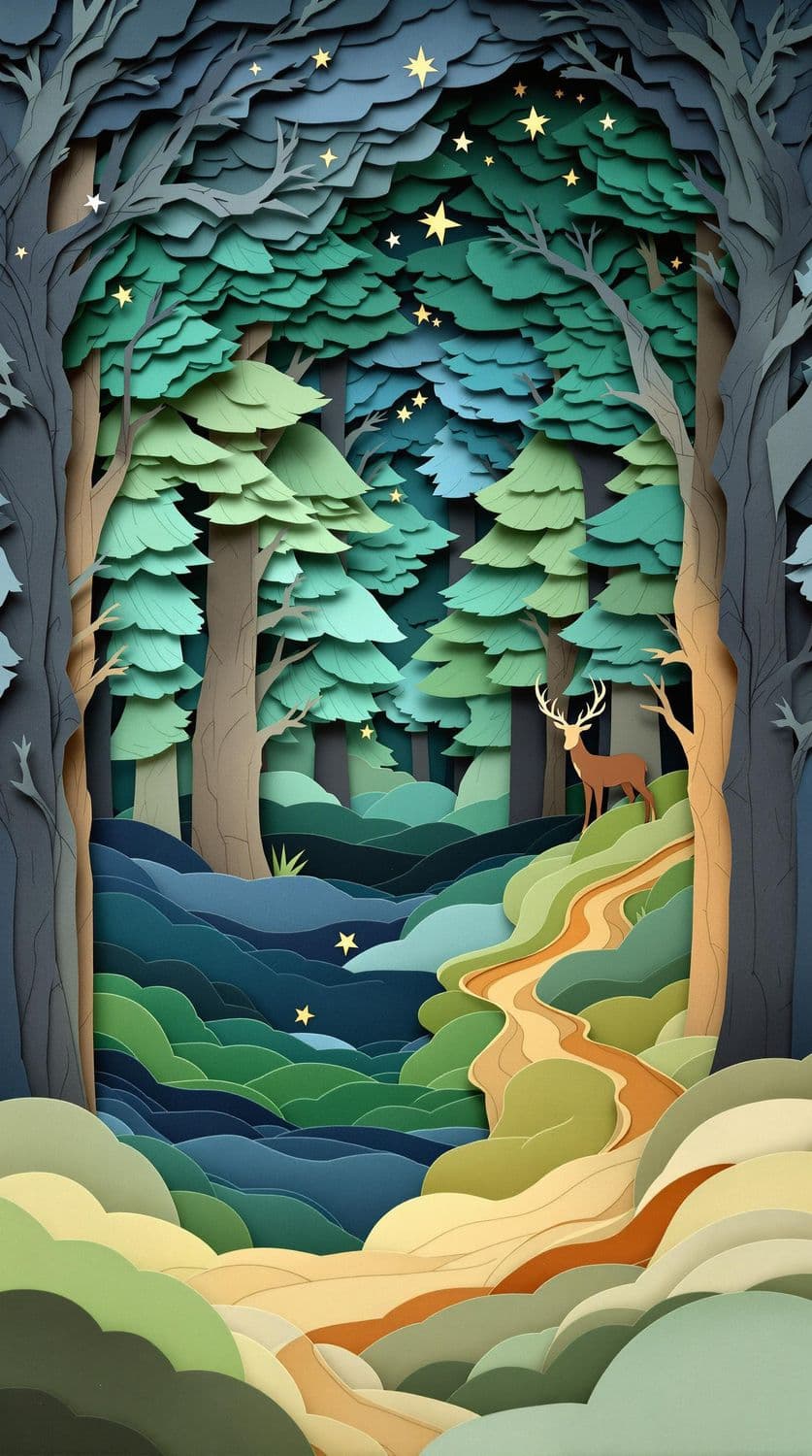 Paper-Cut Enchanted Forest