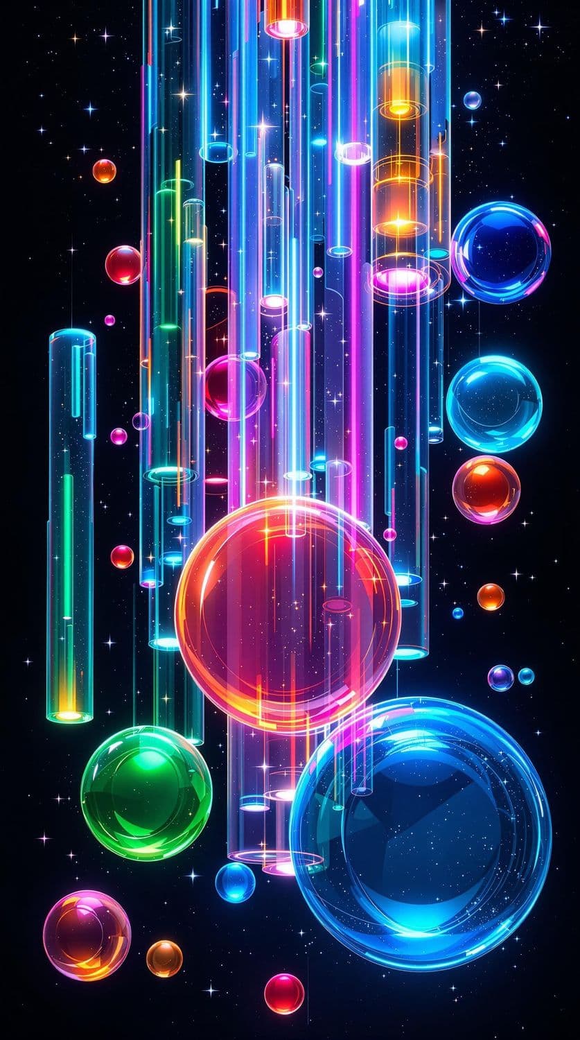 Glowing Cylinders in a Celestial Landscape