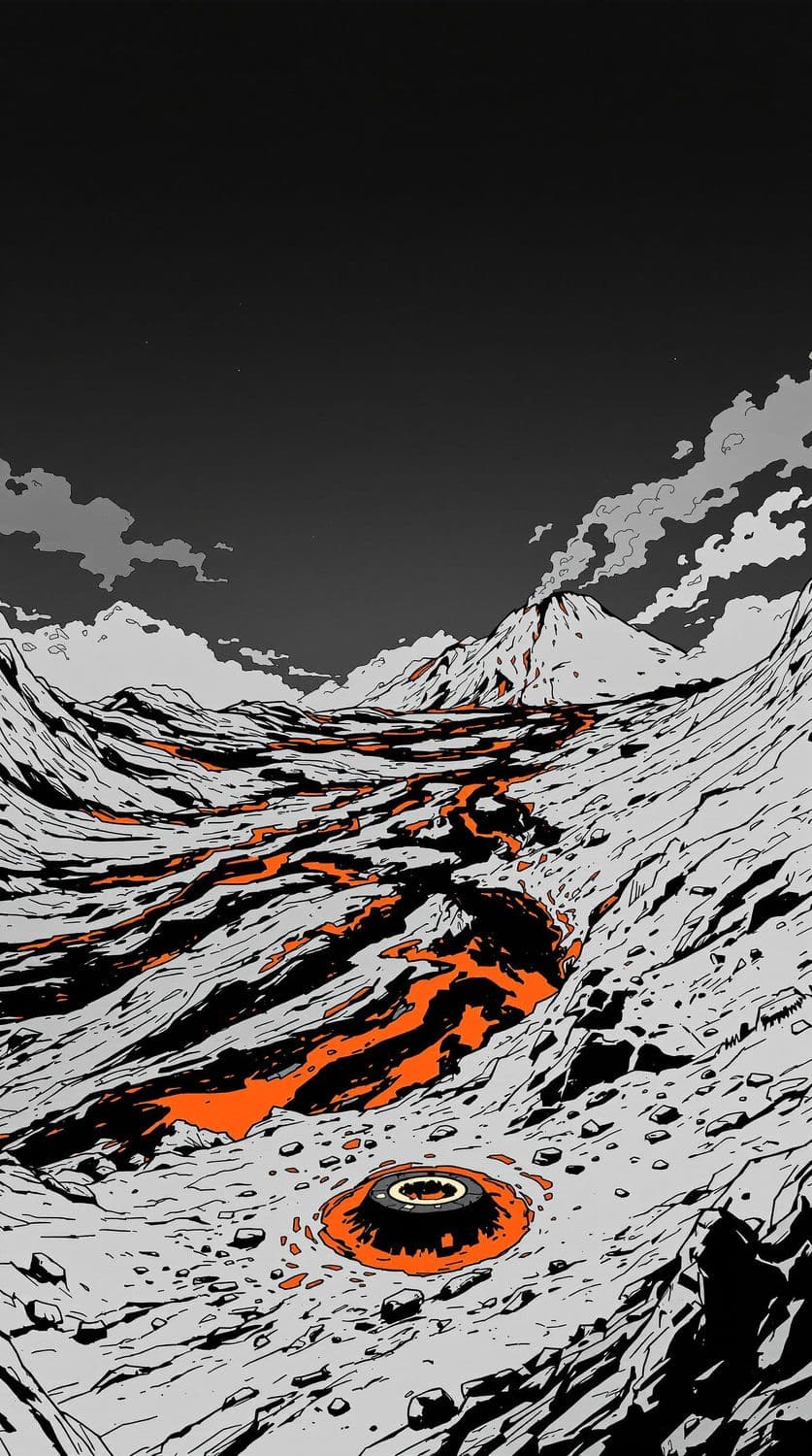 Volcanic Landscape at Twilight