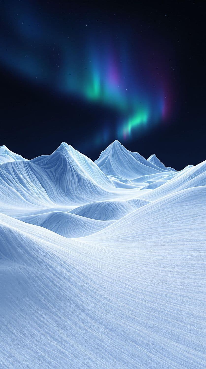 Glacial Dreams Under Aurora