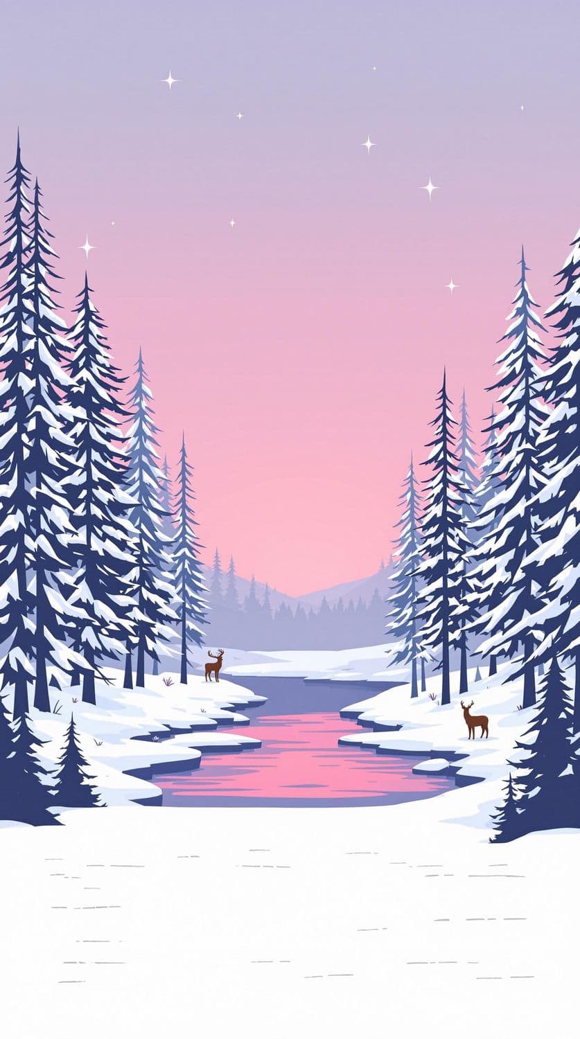 Stylized Winter Forest Dusk