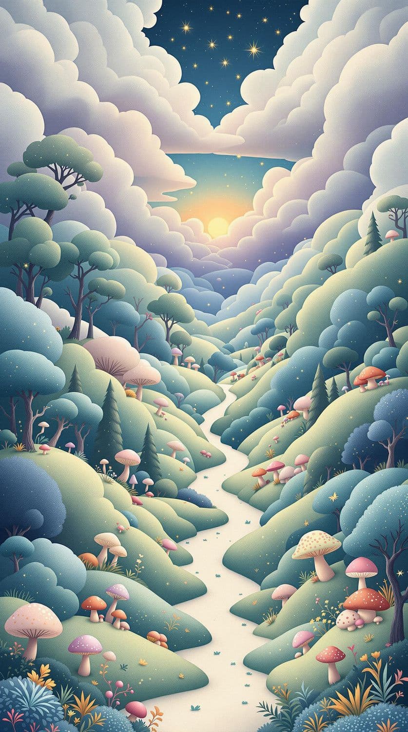 Ethereal Forest with Dreamlike Meadows