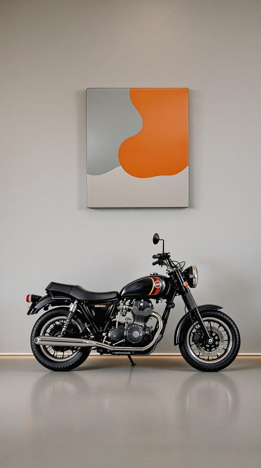Retro Motorcycle and Modern Art