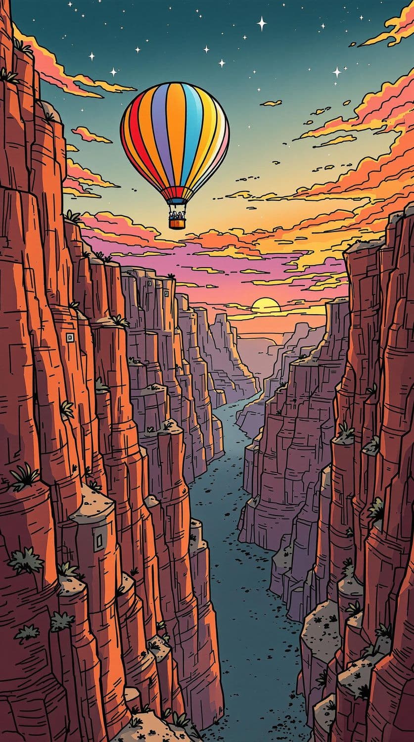 Balloon Over Canyon