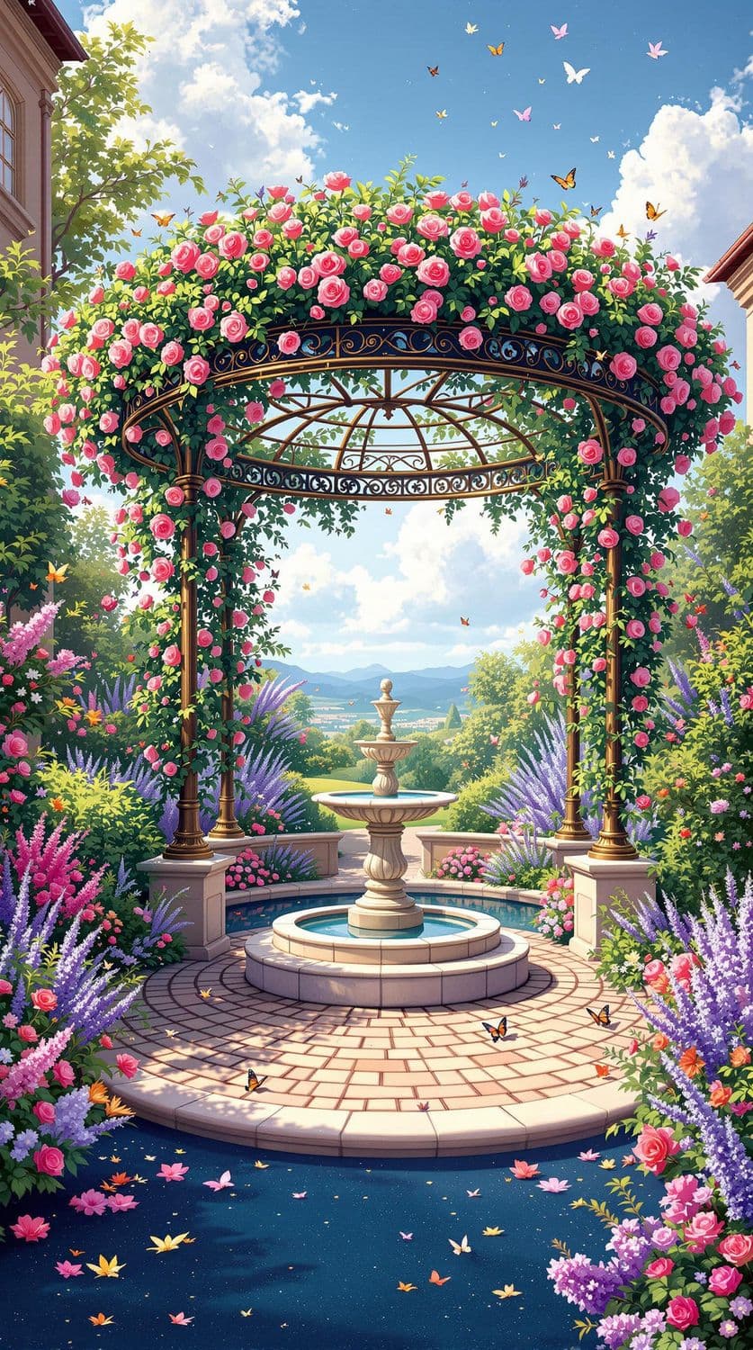 Whimsical Courtyard Garden