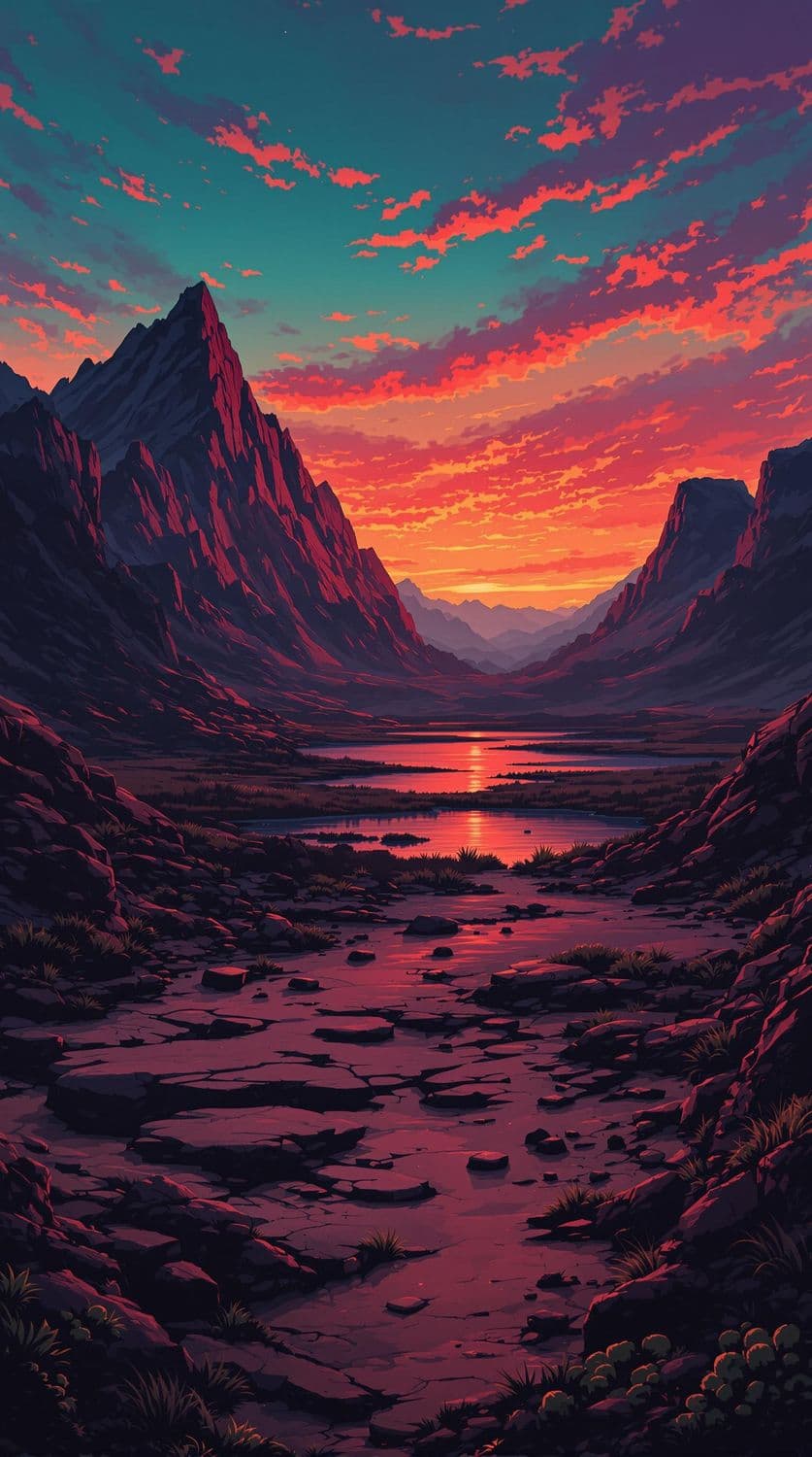 Dramatic Mountain Sunset