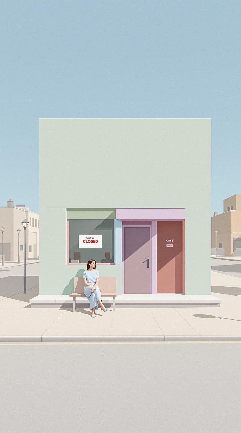 Quiet Afternoon in a Pastel Cityscape