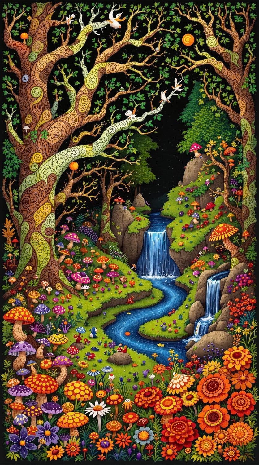 Enchanted Patterned Forest