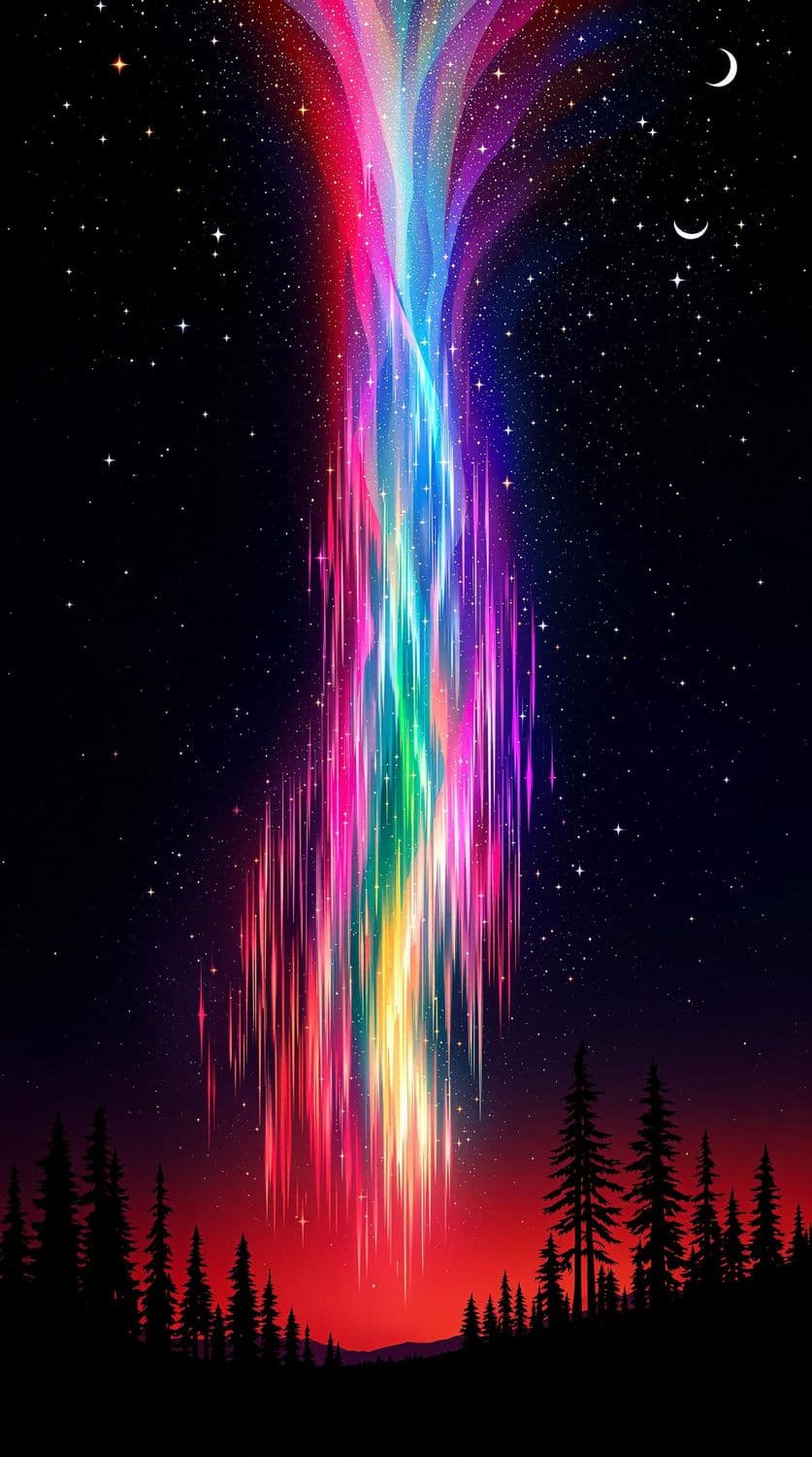 Celestial Waterfall Aurora